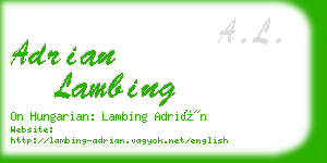 adrian lambing business card